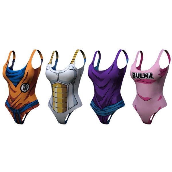 Roupas de banho 3D Anime Goku Impresso Sexy Women Swimwear com push up up uma peça de maiô de maiô de maiô de maiô de uma peça