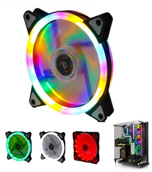 Illuminazione RGB Ventola di raffreddamento Case del computer Radiatore Ad alte prestazioni Silenzioso 120mm DC 12V per connettore 3pin 4pin3808779