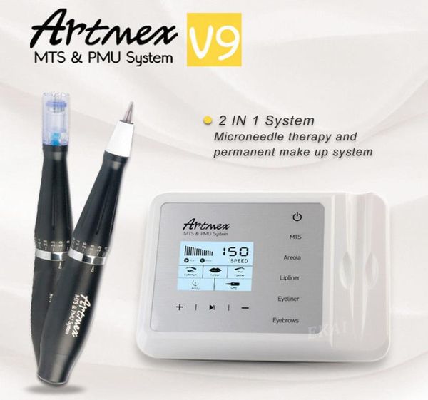 Artmex V9 Novo Modelo Digital Sobrancelha Lip Eyeline MTS PMU Digital Profissional Maquiagem Permanente Máquina de Tatuagem Caneta Rotativa DHL9836143