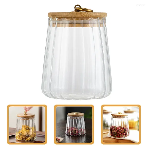 Bottiglie di stoccaggio Barattolo di vetro Contenitore per caffè Contenitori per tè Sigillati con coperchi ermetici Contenitori per cereali da cucina