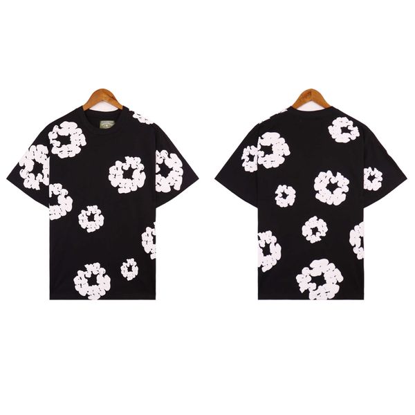Designer roupas mens hoodie marca de luxo na moda marca denim equipes espuma donut kapok casual manga curta t-shirt para homens e mulheres esportes gjea