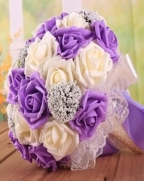 Romantischer Hochzeitsstrauß Lavendel Flieder Perfekte Hochzeitsbevorzugungen Handhaltende Blume Künstliche Blumen Verzierung Seide Braut Weddin2564532