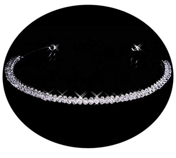 2019 Rhinestone Crystal Wedding Party Prom Homecoming Crowns Band Prenses Gelin Tiaras Saç Aksesuarları Moda Özel Made1911406