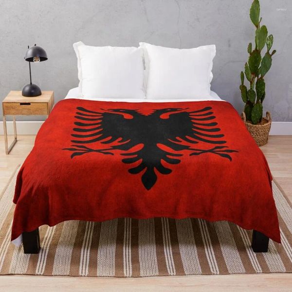 Coperte Albania |Coperta nazionale con bandiera albanese, regalo personalizzato per divani, copriletti