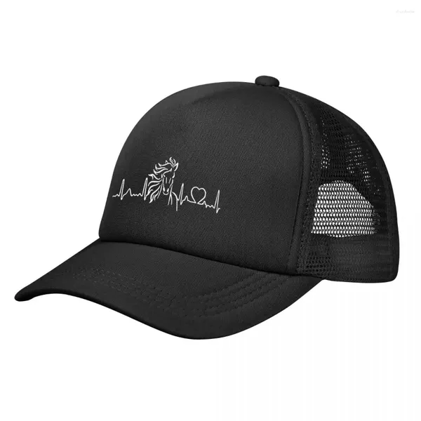 Berets Heartbeat Of Horse 2 Malha Boné de Beisebol Sports Workout Tennis Chapéus para Homens Mulheres Adultos Outdoor Caps