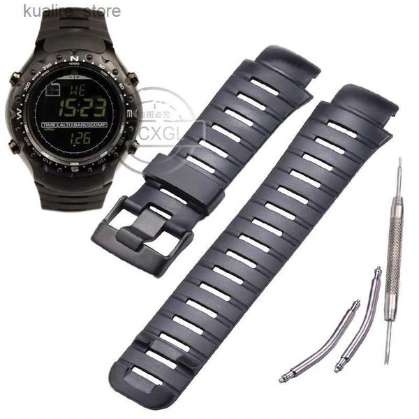 Assista Bandas Black Rubber Wtach Strap Adequado para a faixa de pulso militar do Suunto X-Landers para acessórios de Suunto X-Landers L240307