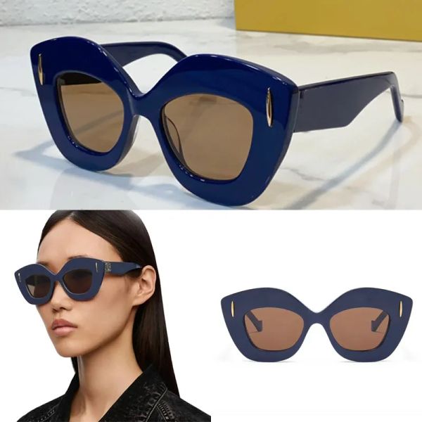 Moda asetat ekran güneş gözlüğü Altın loe anagran dikdörtgen çerçeve ile eşsiz geniş çerçeve LW40127i Erkek ve kadın tatil seyahati Gafas de Sol