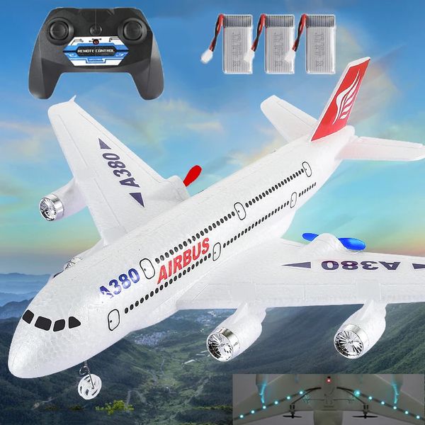 Airbus A380 RC Aereo Drone Giocattolo Aereo di Controllo Remoto 24G Ad Ala Fissa Modello di Aereo da Esterno per Bambini Ragazzo Aldult Regalo 240228