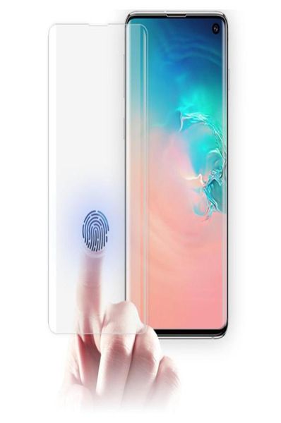 Capa completa desbloqueio de impressão digital vidro temperado protetor de tela filme para samsung s10 plus 5g e m10 m20 m30 a10 a20 8780096