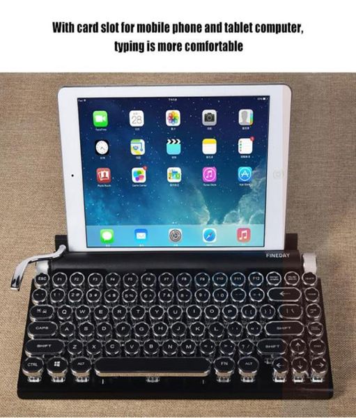 83 Key Dot Retro Macchina da scrivere Tastiera Senza fili Bluetooth Tastiera meccanica gamekeyboard Teclado mecnico de mquina de escribir5401107