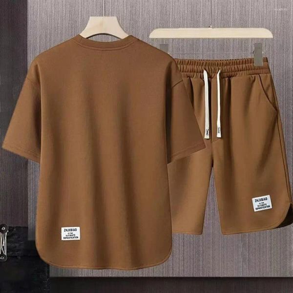 Tute da uomo Set di abbigliamento sportivo in 2 pezzi Uomo Estate Casual Outfit O-Collo T-shirt a maniche corte Coulisse in vita Gamba larga