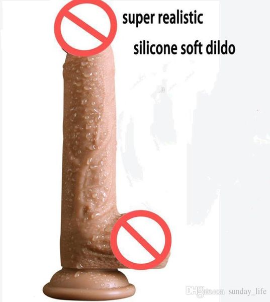 Super realistischer Saugnapf-Dildo, männlich, künstliches Genital, großer Schwanz, erwachsenes Sexspielzeug für Frau, echtes Gefühl, weiche Dildos 8993189