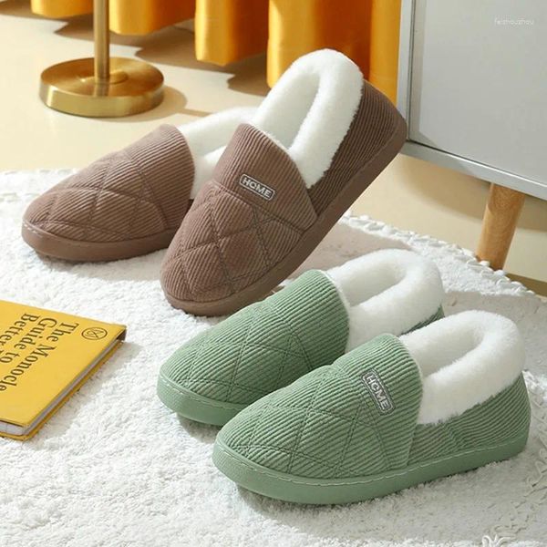 Chinelos plataforma grossa peludo interior ao ar livre homens sapatos de algodão unisex manter quente veludo pelúcia tornozelo botas de neve mulheres casa