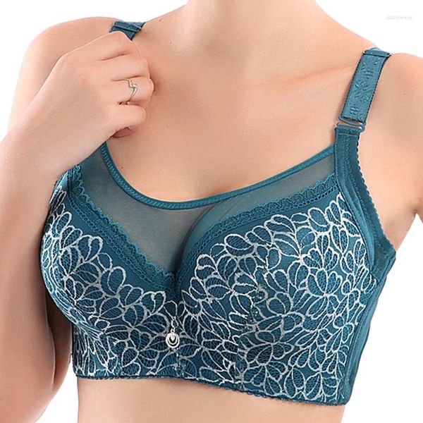 Reggiseni Donna Bralette sexy Biancheria intima di pizzo di grandi dimensioni Push Up E 80 85 90 95 100 B C D Intimo Reggiseno femminile Coppa piena Top Lingerie