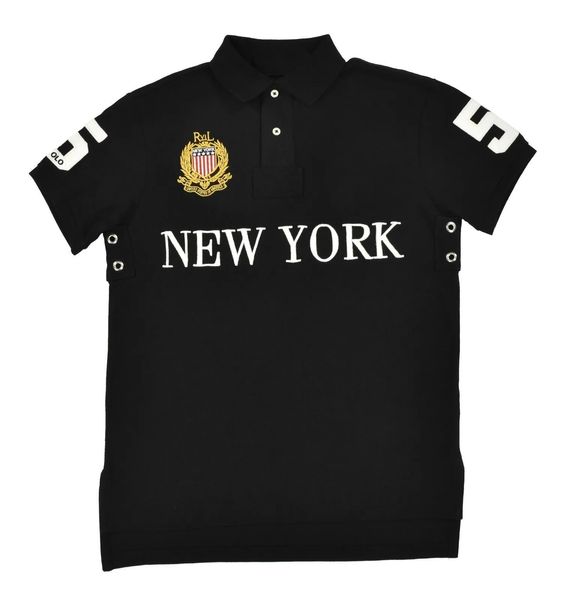 Высококачественные городские дизайнерские рубашки-поло мужские с вышивкой из хлопка Лондон темно-синего цвета Торонто Нью-Йорк модные повседневные футболки-полол S-5XL