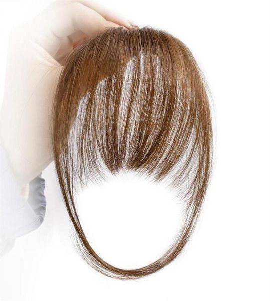 Frangia di capelli umani veri naturali con frangia legata a mano MiNi Flat Clipin Extension per capelli Candeggina Bionda276P5256925
