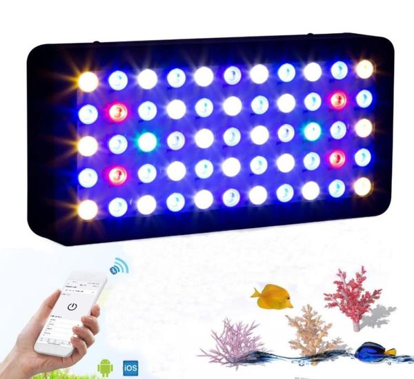 Spettro completo LED Acquario Luce Controllo Bluetooth Dimmerabile Luci di coltivazione marine per Acquario di barriera corallina Plant1036285