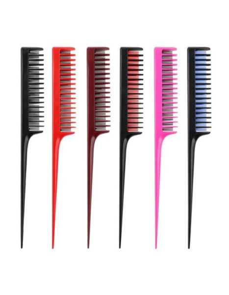 Escovas de cabelo 1 pc triplo provocando pentes de cauda de rato fileira dupla dois passe escova de dentes para mulheres escova de volta pentear slicking1027088