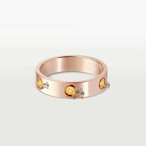 Klassischer Cartres-Ring LOVE, dick vergoldetes 18-Karat-Gold, Schraubenmuster, ein Wort, breite Edition, schmaler einzelner Diamant, drei volle G5OU