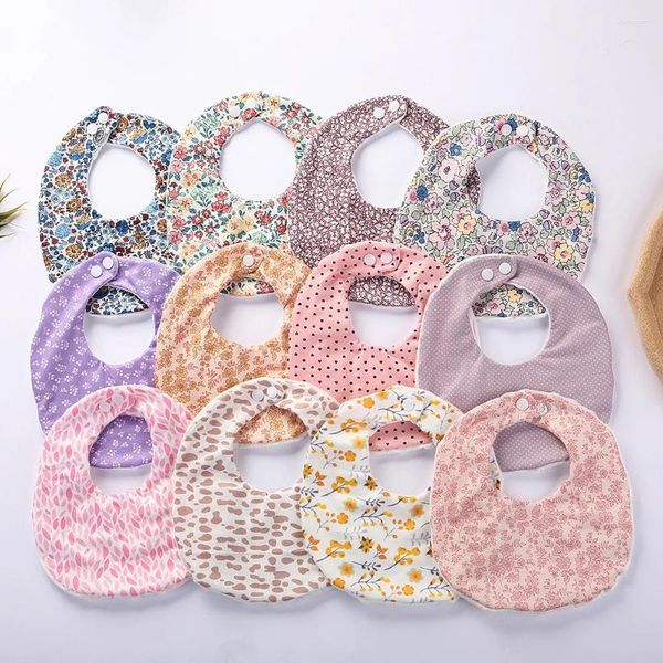 Acessórios de cabelo Bebê Babadores Infantil Dupla Face Babador de Algodão Nascido Retro Imprimir Alimentação Saliva Toalha Bandana Burp Pano para Menino Menina Macio Drool