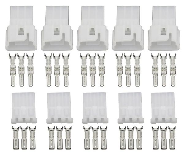 5 Sets 3-poliger Auto-Stecker, Kfz-Stecker, Klemmenstecker, Reed-Kunststoff, mit Terminal-Haushaltsgerätestecker, DJ7032211218203443