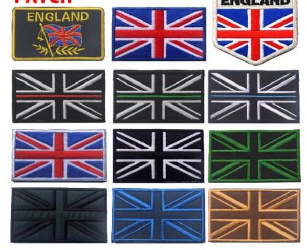 Remendos bordados da bandeira britânica reino unido reino unido bandeira nacional remendo militar tático emblema union jack bandeiras braçadeira patch1573232