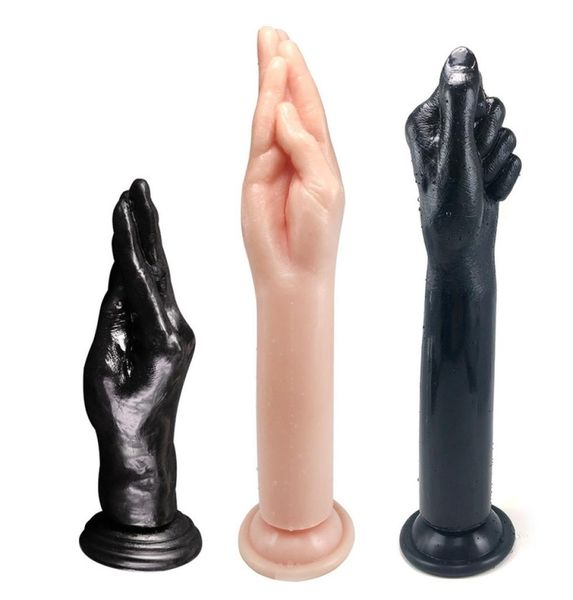 Super Riesige Simulation Faust Dildo Hand Touch Gspot Anal Plug Vaginal Masturbation TPE Saugnapf Sex Spielzeug für Unisex Paar homosexuell Y5584061