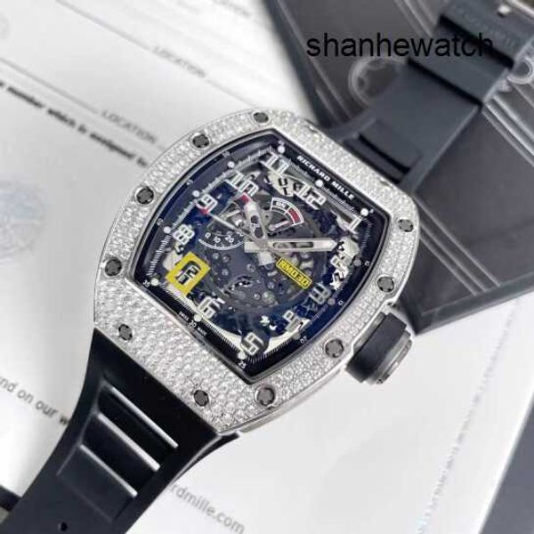 Relógio feminino esportivo RM Relógio Rm030 Série 18k Platinum Original Diamante Rm030 50 * 42,7 mm