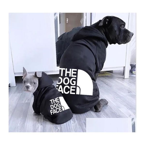 Abbigliamento per cani Stilista Abbigliamento per animali Maglione Felpa con cappuccio per cani Four Seasons The Doggy Face Labrador French Bldog Giacca Abbigliamento Drop Dhuhr