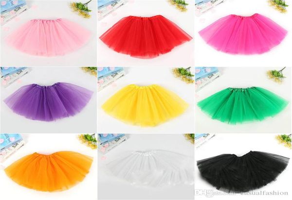 Bebê meninas crianças crianças dançando tule saias pettiskirt dancewear cor sólida fio ballet vestido fantasia saias5403509