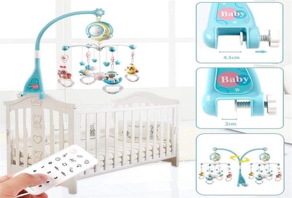 Mobiles Musikspielzeug für Babybetten mit Fernbedienung, Lichtglocke, Rassel, Dekorationsspielzeug für geborene Babys in der Wiege mit Projektor 2204288438360