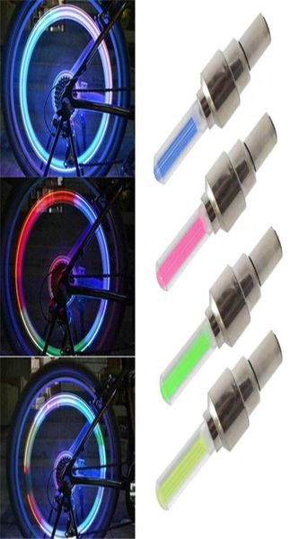 Luci per auto 1 paio Multi colore Led Neon Ruota per bici Luce per pneumatici Valvola per pneumatici Tappo antipolvere Nucleo a raggi L per auto da bicicletta Moto2566236
