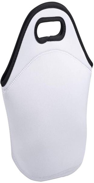 Sacos de almoço de sublimação em branco branco reutilizável neoprene sacola bolsa isolada macio diy escola casa bag9872420