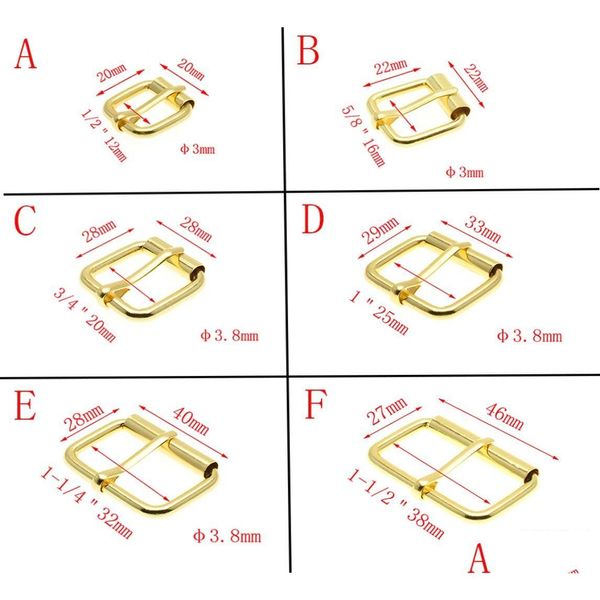 Ferramentas de artesanato 50pcslot fio de metal dourado formado meio único rolo fivelas de cinto para bolsa de mão sapato cinta rec anel reparo de couro diy gota dhvjd