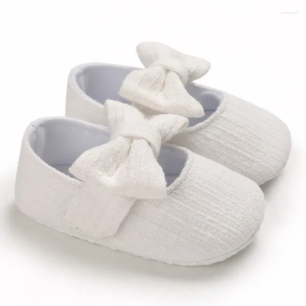 İlk Walkers Bebek Bebek Kızlar Mary Jane Flats Ayakkabı Bowknot Yumuşak Sole Anti-Slip Düşük Kesim Prenses Elbise Ayakkabı