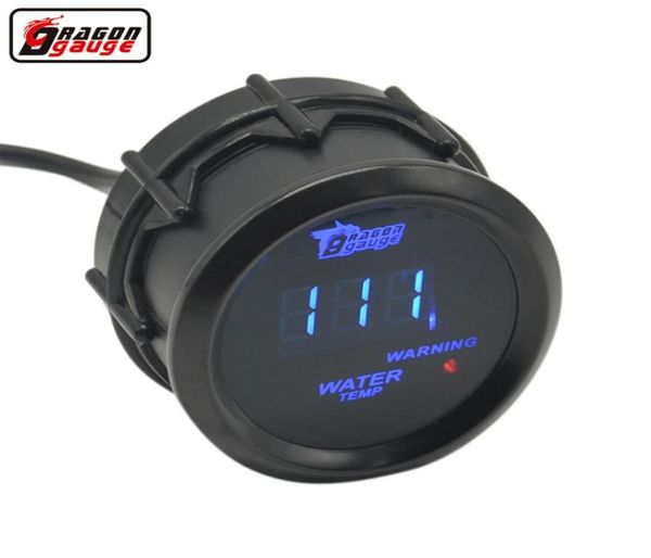 Calibro del drago 52mm Guscio nero Blu Retroilluminazione a LED digitale Car Moter Indicatore della temperatura dell'acqua Indicatore automatico della temperatura dell'acqua8042145