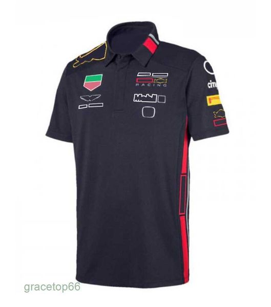 Мужские поло F1 Team Version Автомобильный гоночный костюм для мужчин и женщин Летняя красная футболка с короткими рукавами Автомобильный вентилятор Быстросохнущая одежда для автомобилей Комбинезон-поло Customizat Customizabl 02d1