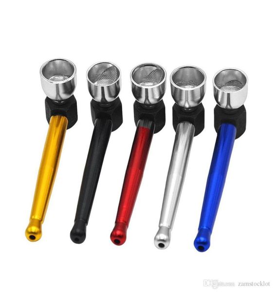 HoneyPuff SCREW Tubi in metallo per fumo Portatile Travestimento creativo Pipa per fumo Tubi per tabacco alle erbe 80 mm Colore alluminio Casuale1413592