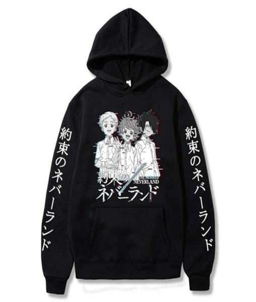 Anime o prometido Neverland Hoodie Emma Norman RayPrinted Streetswear Mulheres Homens Hoodies Roupas Masculinas G090939675745588260