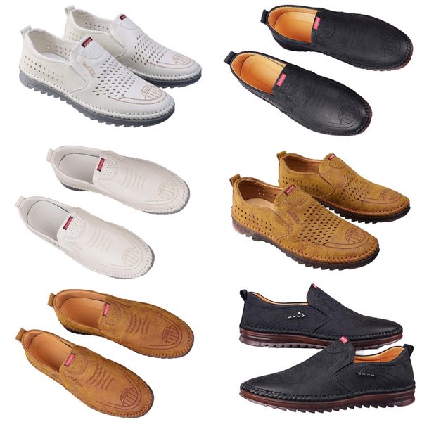 Freizeitschuhe für Herren, Frühling, neuer Trend, vielseitige Online-Schuhe für Herren, rutschfeste, weiche Sohle, atmungsaktive Lederschuhe, Gummi, 39