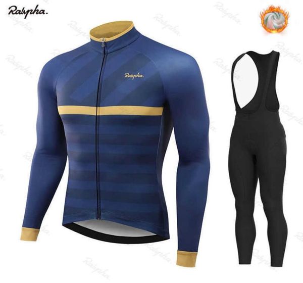 2022 Winter Radfahren Kleidung Langarm Kleidung Reiten Jersey Set Thermo Fleece Maillot Ropa Ciclismo Invierno Warm Halten 2110064082860