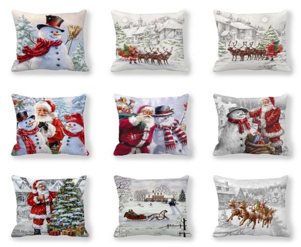 40 Designs Weihnachtskissenbezug Weihnachtsmann Elch Kissenbezug 4545 cm Sofa Nickerchen Schneemann Kissen Dekobezug Home6130551