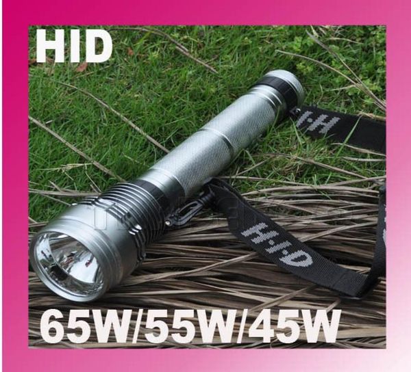 1 Stück 65 W, 55 W, 45 W, wiederaufladbare HID-Xenon-Taschenlampe, 6000 Lumen, 3 Modi, Strahler, Schwarz, Silber, 9246236