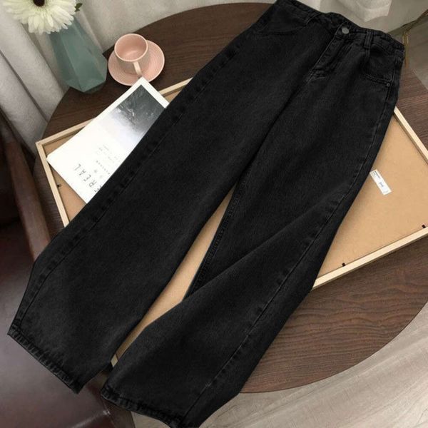 2024 Nuovi jeans firmati da donna Jeans loewee a gamba larga a vita alta Primavera e autunno Jeans da donna piccoli Design dritto e ampio Pantaloni dimagranti con spazzolone QI7L