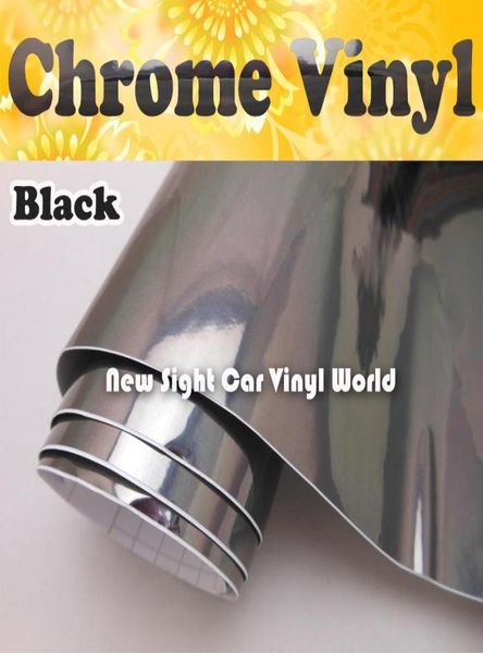 Высокая глянцевая черная хромированная виниловая пленка для автомобильных наклеек с размером 15230MRol8767852 воздушного пузыря