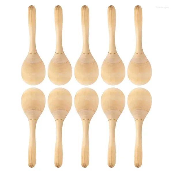 Fontes de festa 10pcs maracas mão percussão chocalhos diy madeira com som de sopro nítido para favores de música durável fácil de usar