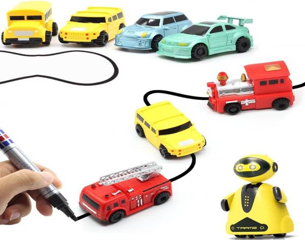 Smart Home Control Magic Pen Induktiver Auto-LKW Folgen Sie jeder gezeichneten schwarzen Linie Spur Mini-Spielzeug Technikfahrzeuge Lernroboter 3132170