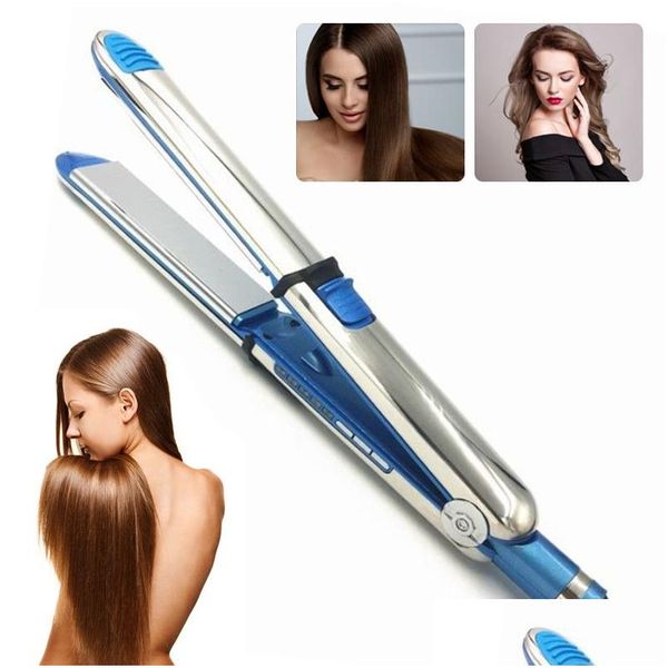 Piastra per capelli 3/4 professionale da donna ferro veloce piatto nano titanio 450F piastra di temperatura spina ue/usa strumento per lo styling consegna a goccia Dhnc6