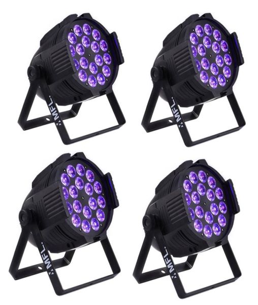 MFL Aggiornamento 18 pz18w6in1 RGBWAUV 610CH LED Par Can DJ Bar Illuminazione Fase Par Luce per Concerto Churth Party 4Pack5599990