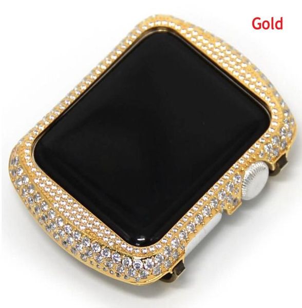 Custodia con castone per gioielli in cristallo con strass in metallo Bling Bling compatibile per Apple Watch Serie 3 Serie 2 Serie 1 38mm 48291640